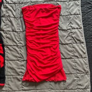 Red Strapless Dress